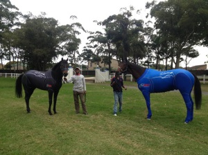 Suited! Jet Explorer and Run For It in their compression suits