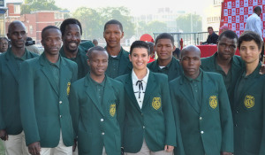 Lucas Kutase is seen second from left with the other students