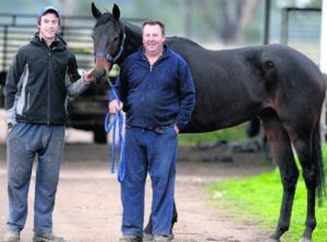 Hero Master, with part-owner Lachy Smith and trainer Peter Smith, has five wins to his name from nine starts after his success at Caulfield on Monday