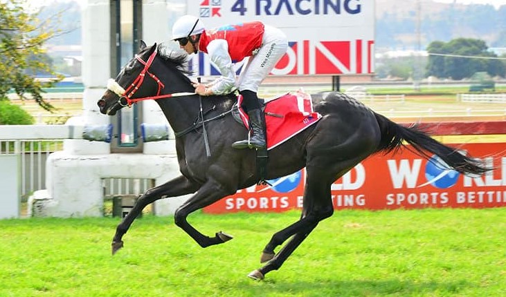 Soldier's Eye wins at Turffontein under jockey Wesley Marwing in April