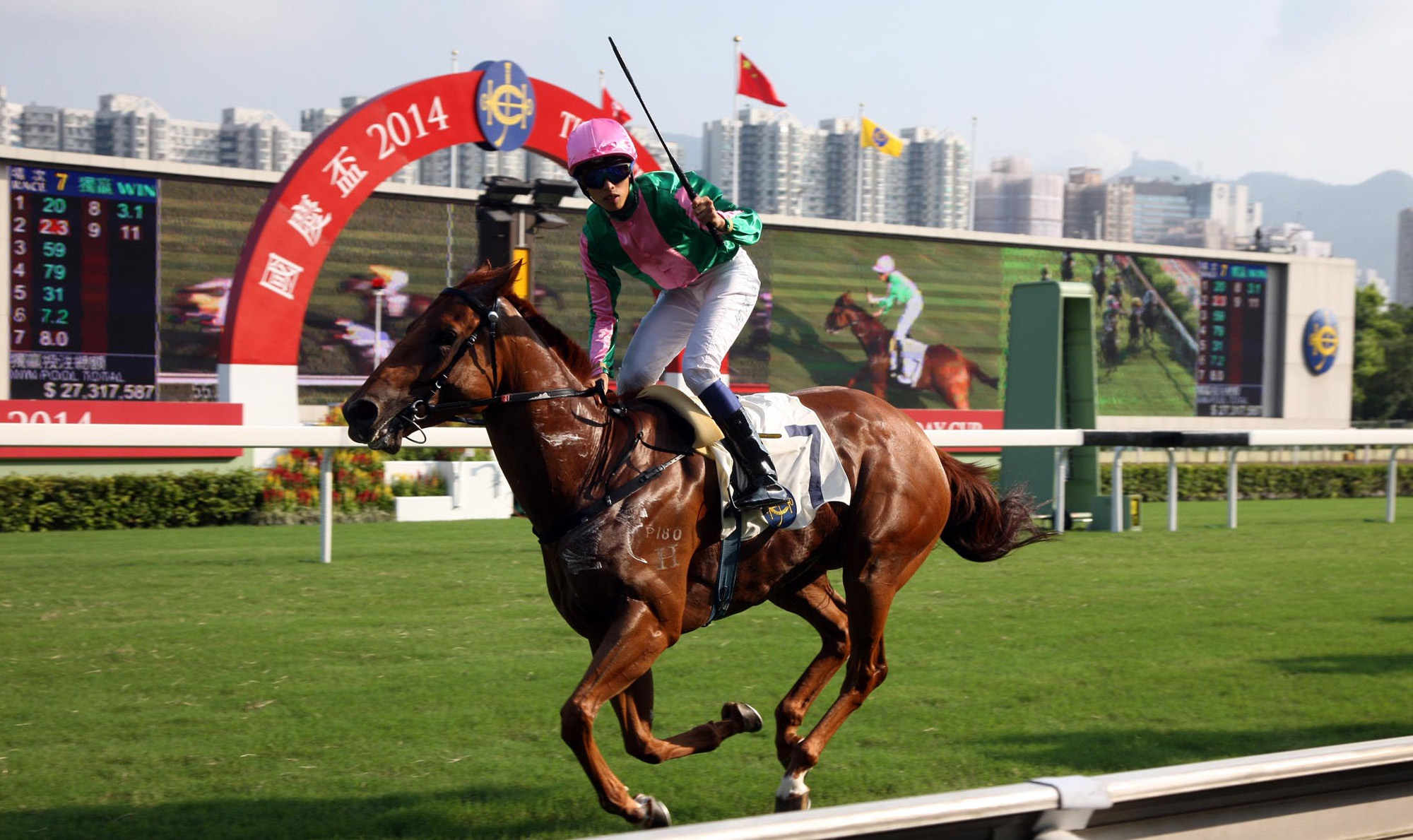 David Hall won the National Day Cup in 2014 with Bundle Of Joy (Pic - HKJC)