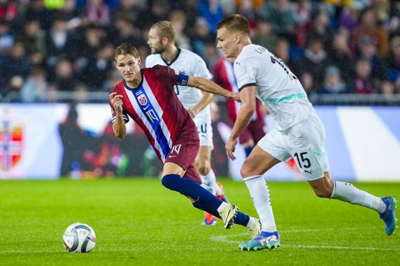 Martin Odegaard during the UEFA Nations League soccer match between Norway and Austria