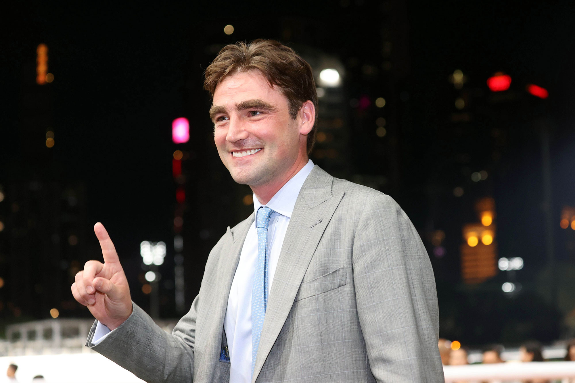 David Eustace celebrates his first win in Hong Kong (Pic - HKJC)