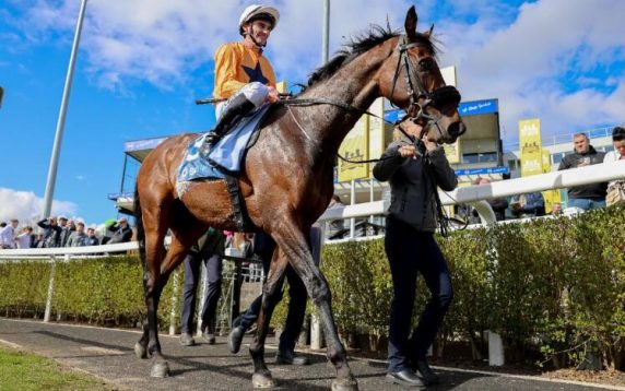 Subsequent Gr3 scorer Prydwen after winning the 2024 BetUK Marathon Final (Pic - Grossick Racing Photography)