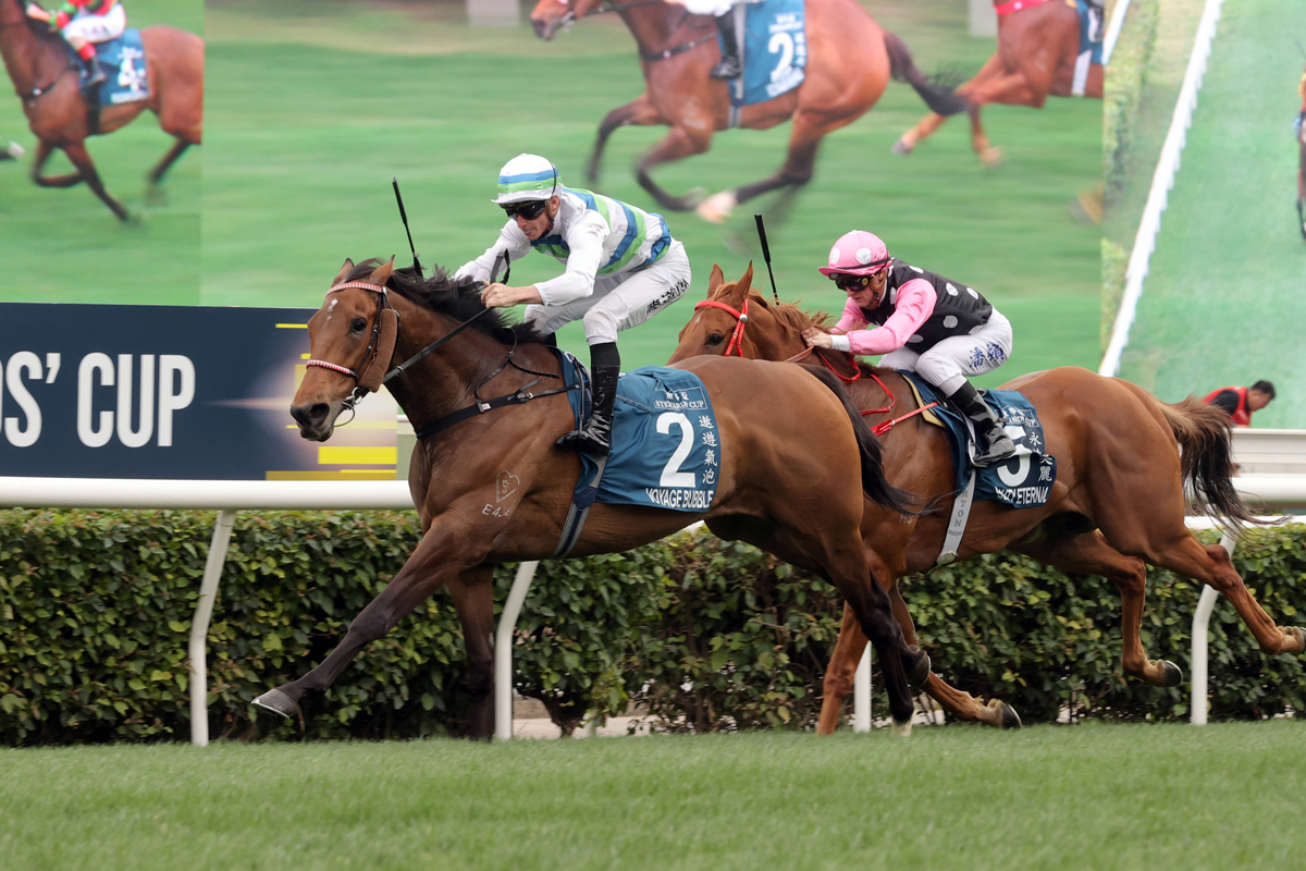 Voyage Bubble wins the 2024 G1 Stewards’ Cup (Pic - HKJC)