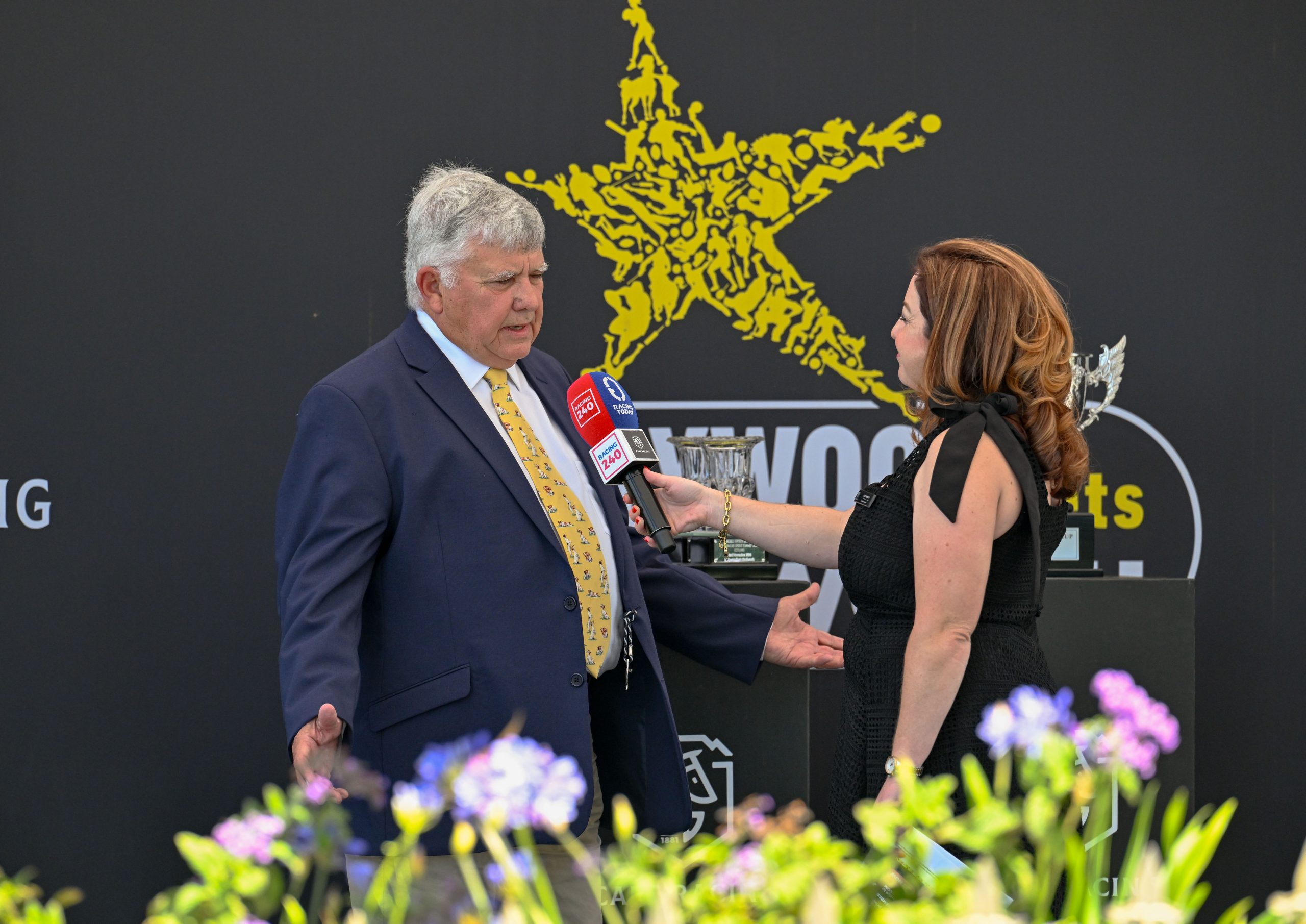 An elated Vaughan Marshall talks to Cape Racing’s Vicky Minott post race (Pic - Chase Liebenberg)