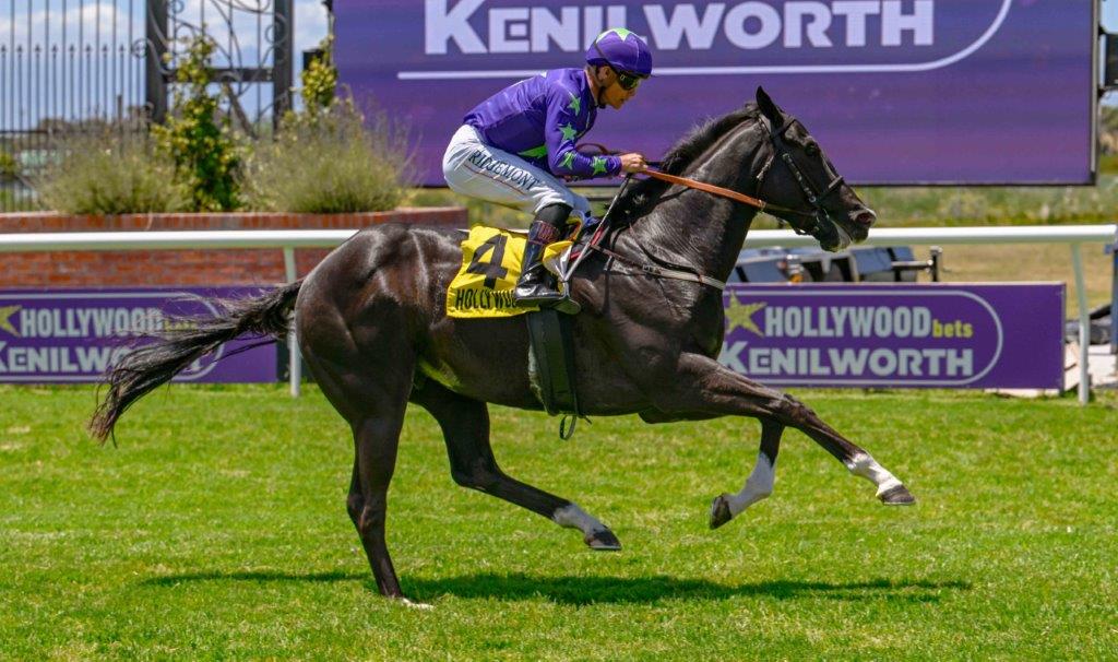 Black Cheetah (Richard Fourie) claim the first victory of the day, the Futurity Plate (Pic - Chase Liebenberg)