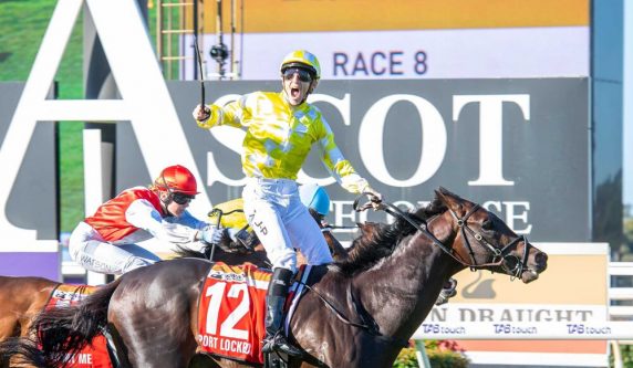 Port Lockroy (Clint Johnston-Porter) wins the Gr1 Railway Stakes at Ascot (Pic – Magic Millions)