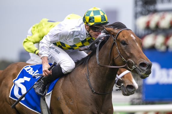 Sunshine In Paris (James McDonald) wins the Gr1 Champions Sprint. (Pic - The Image is Everything - Bronwen Healy Photography supplied by Magic Millions)