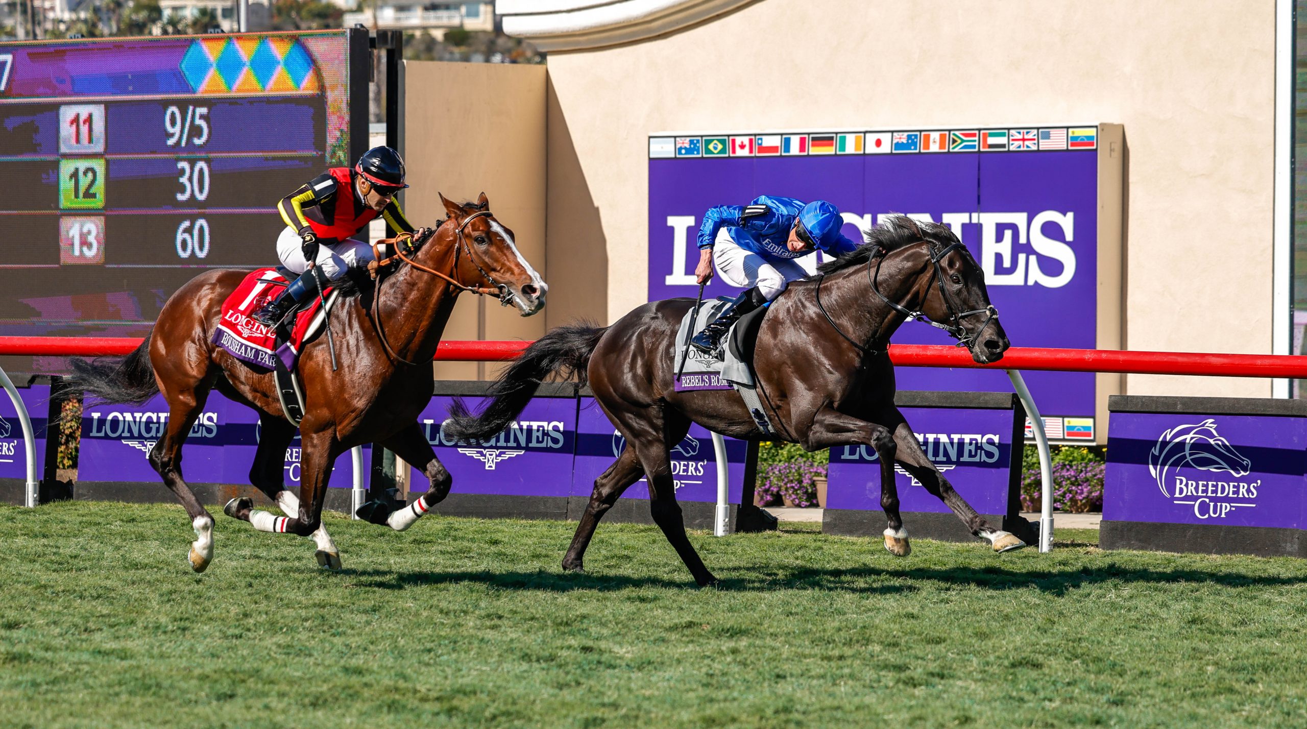 William Buick drives Rebel’s Romance to a good win over Rousham Park under Christophe Lemaire (Pic - Candiese Lenferna)