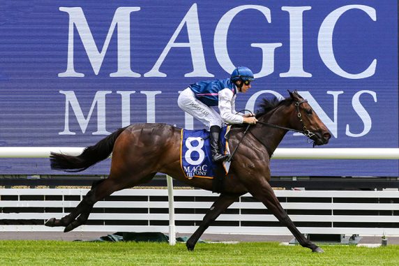 Invincible Woman wins the Magic Millions VIC 2YO Classic at Caulfield (Pic - Magic Millions)