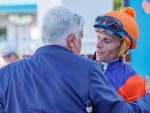 Kings all! Trainer Vaughan Marshall and Gavin Lerena enjoy the post-race moment (Pic - Candiese Lenferna)