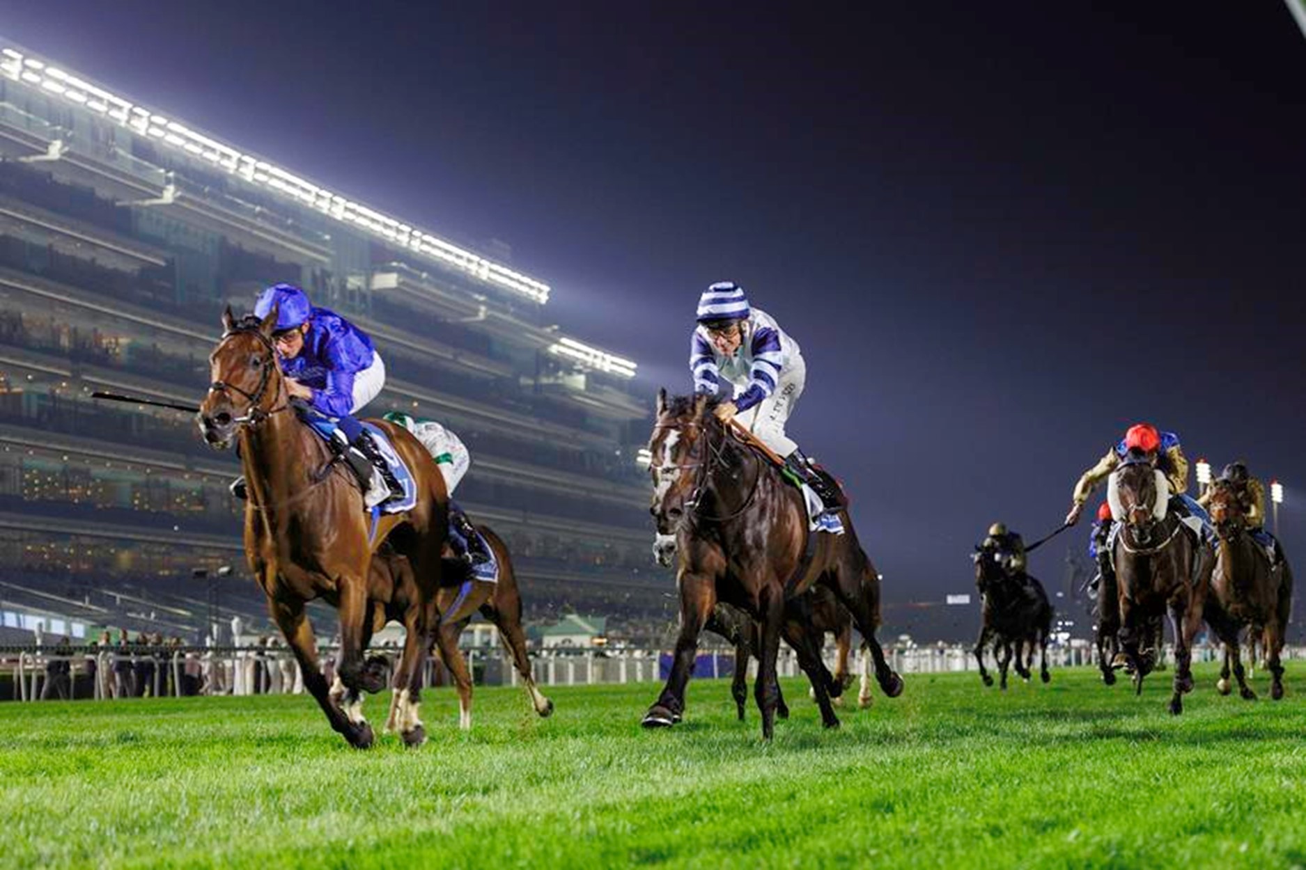 Arabian Light (William Buick) wins the Lord Glitters Handicap (Pic – DRC)