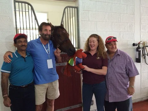 Stable visit with friends - 'Mr George' on the right (Pic - 4Racing)