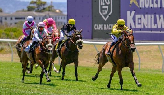 The finish to the first at Hollywoodbets Kenilworth today (Pic - Chase Liebenberg)