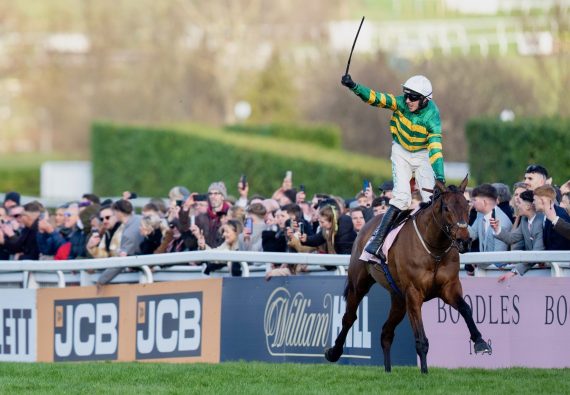 Inothewayurthinkin (Mark Walsh) wins the 2025 Boodles Cheltenham Gold Cup (Pic - Coolmore)